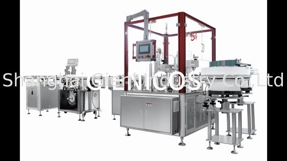 공기 압력 0.4-0.6MPa 포장 및 라벨 기능이있는 손톱 롤링 충전 장비