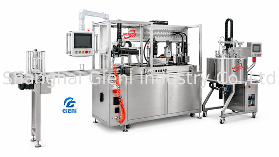 GLU-900 완전 자동 립스틱 채식 기계 자동 펌핑 시스템 30L 모바일 탱크 미쓰비시 PLC 장비